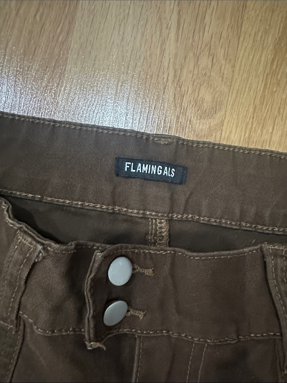 Women’s Wide Leg Jeans Flare in Dark Brown - Picture 2 of 3